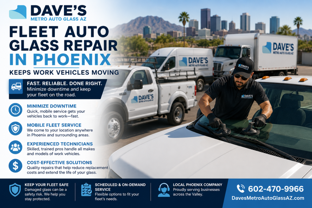 Fleet Auto Glass Repair In Phoenix Keeps Work Vehicles Moving