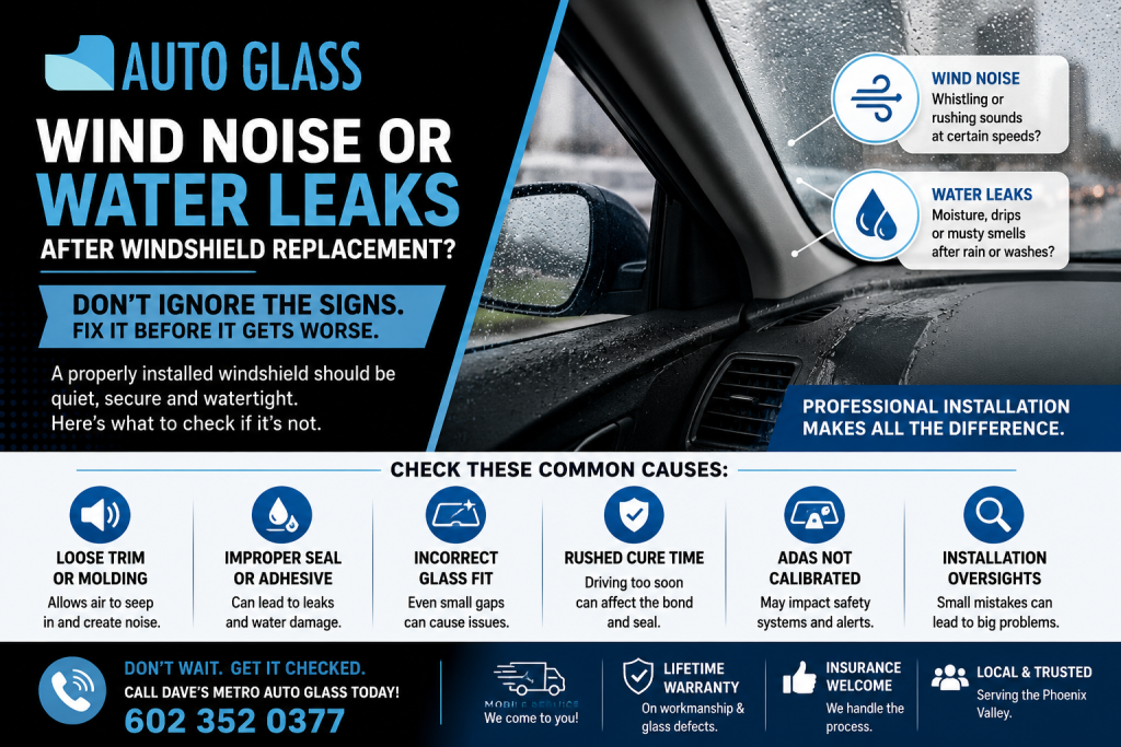 Windshield Leak or Wind Noise After Replacement in Phoenix